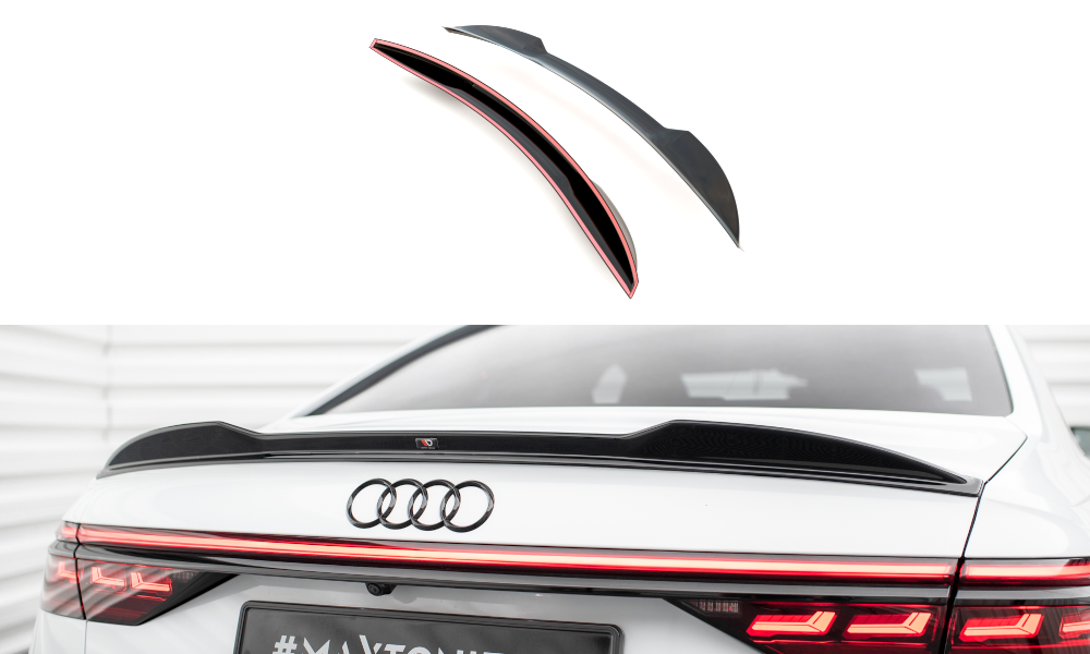 Auto Schwanz Spoiler Flügel für Audi S8 D5 / 4N 2019 2020 2021 2022 2023  2024, Ohne Perforation Fahrzeug Stabilität Schwanz Dekoration,  Flexibel,Carbon Fiber Pattern : : Auto & Motorrad