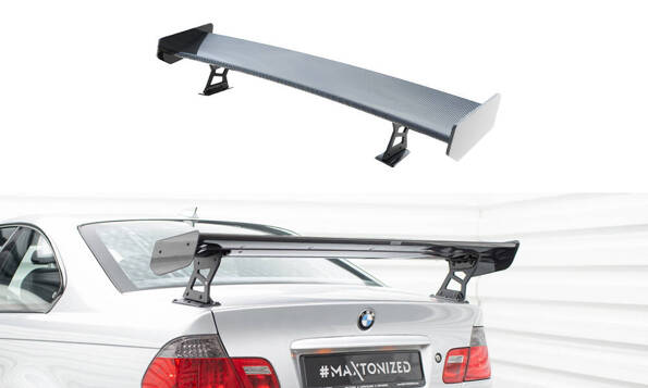 Carbon Spoiler With External Brackets Uprights  BMW 3 Coupe E46