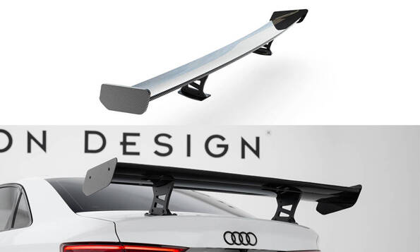 Carbon Spoiler With Internal Brackets Uprights Audi A3 / A3 S-Line / S3 / RS3 Sedan 8V / 8V Facelift