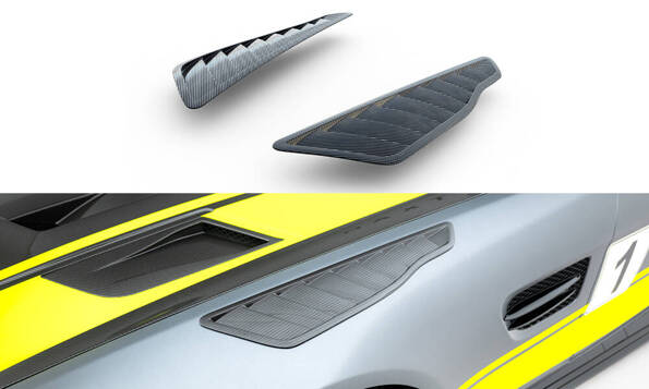 Prepreg Carbon Fiber Front Bumper Side Vents Mercedes-AMG GT C C190 Facelift