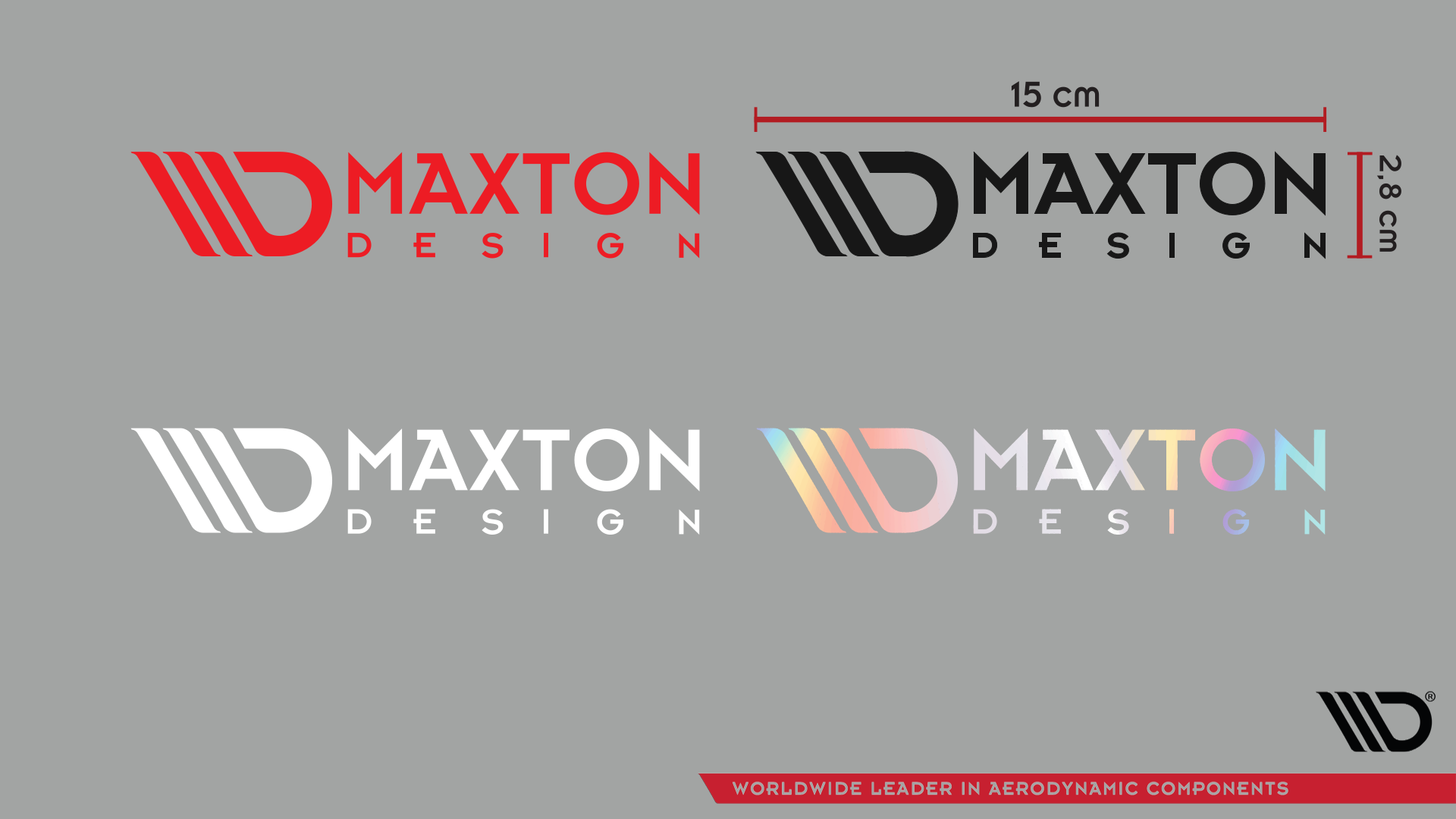Maxton Sticker White 05 Kleiner Logo-Aufkleber 15x2,8 cm weiß 05
