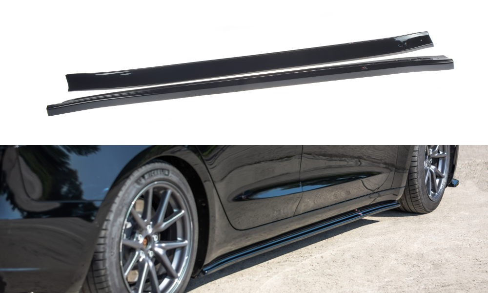 Tesla Model 3 Transparente Schutzfolie Seitenschweller Set 1 (VORNE +  HINTEN)