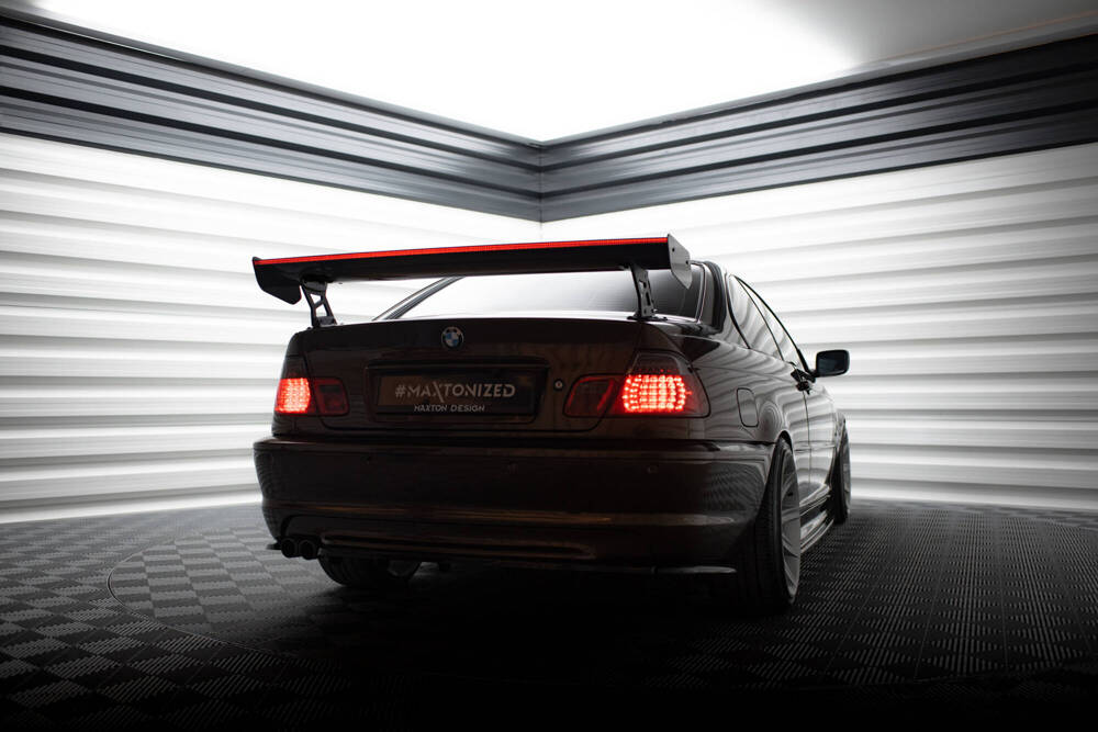 Carbon Spoiler With External Brackets Uprights + LED BMW 3 Coupe E46