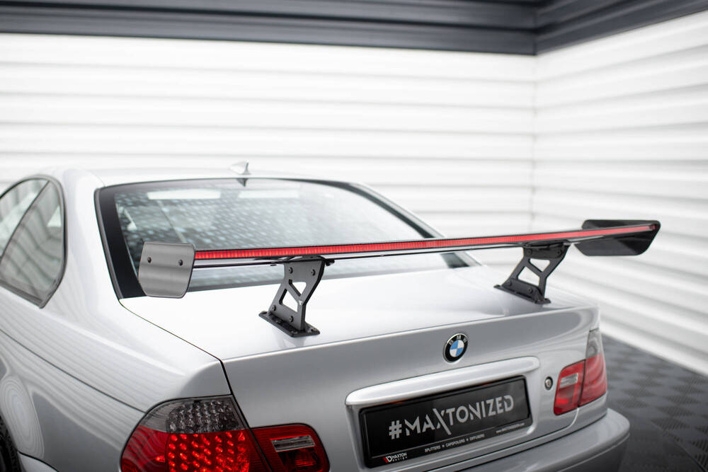 Carbon Spoiler With Internal Brackets Uprights + LED BMW 3 Coupe E46