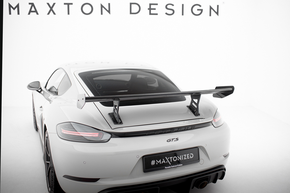 Carbon Spoiler With Internal Brackets Uprights  V.1 Porsche 718 Cayman 982c