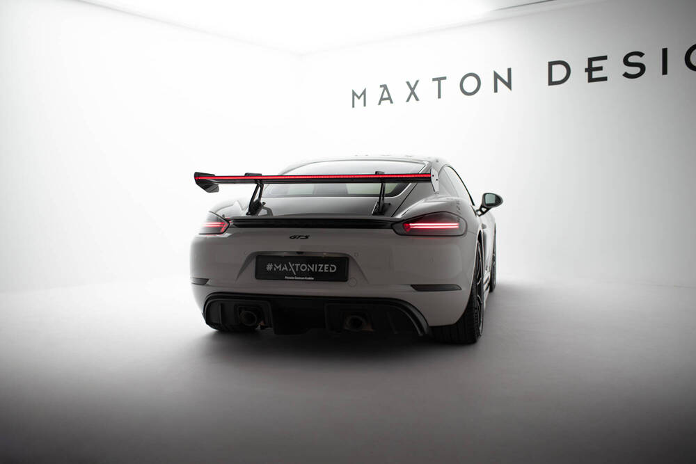 Carbon Spoiler With Upper Swan Mounting V.1 + LED Porsche 718 Cayman 982c