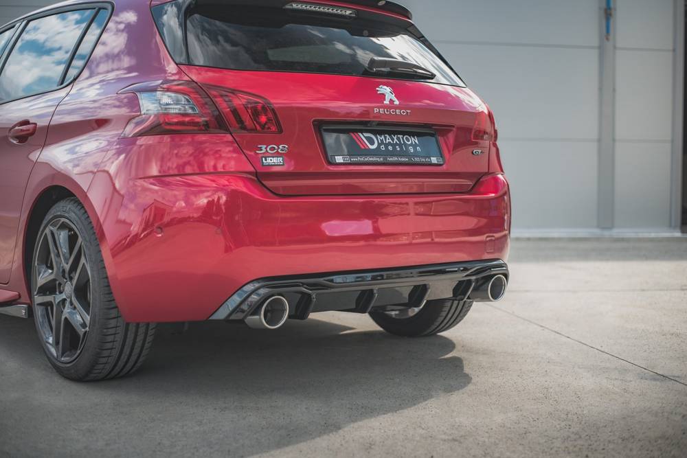 Heckansatz + Endschalldampfer Sportauspuff Attrappe Peugeot 308 GT Mk2 Facelift