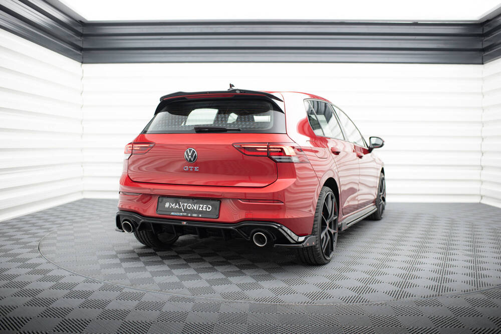 Heckansatz + Endschalldampfer Sportauspuff Attrappe Volkswagen Golf GTE / R-Line Mk8 / Mk8 Facelift