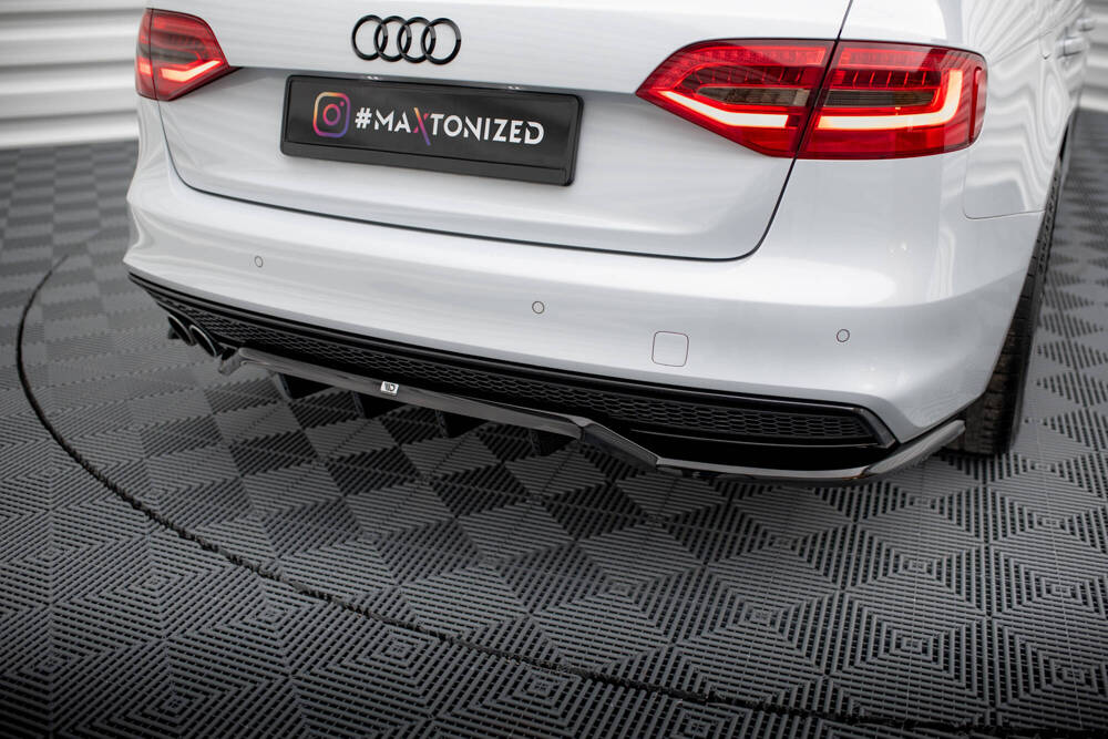 Hinten Splitter (mit einem vertikalem balken) Audi A4 Competition B8 Facelift