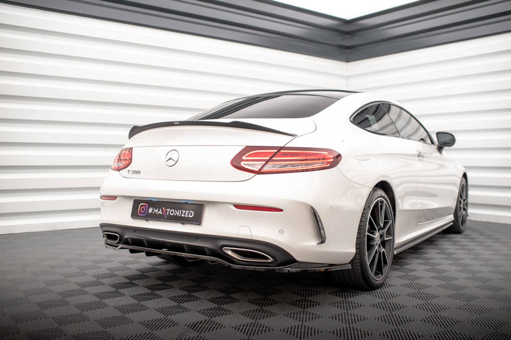 Hinten Splitter (mit einem vertikalem balken) Mercedes-Benz C Coupe AMG-Line C205 Facelift