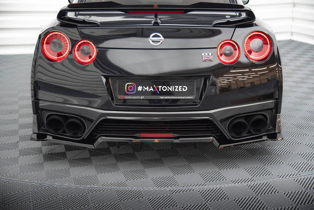 Hinten Splitter (mit einem vertikalem balken) Nissan GTR R35 Facelift