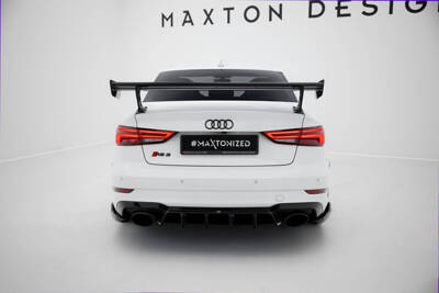 Carbon Spoiler With External Brackets Uprights  Audi A3 / A3 S-Line / S3 / RS3 Sedan 8V / 8V Facelift