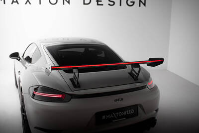 Carbon Spoiler With Internal Brackets Uprights V.2 + LED Porsche 718 Cayman 982c