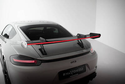 Carbon Spoiler With Upper Swan Mounting V.1 + LED Porsche 718 Cayman 982c