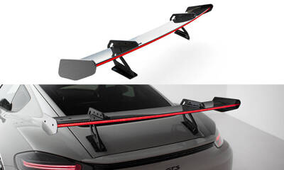 Carbon Spoiler With Upper Swan Mounting V.1 + LED Porsche 718 Cayman 982c