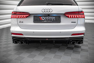 Heckansatz + Endschalldampfer Sportauspuff Attrappe Audi A6 S-Line / S6 C8 / C8 Facelift