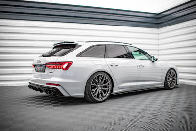 Heckansatz + Endschalldampfer Sportauspuff Attrappe Audi A6 S-Line / S6 C8 / C8 Facelift