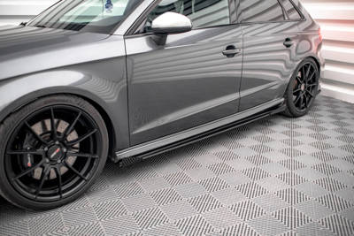 Street Pro Seitenschweller Diffusor + Flaps Audi S3 / A3 S-Line Sportback 8V Facelift