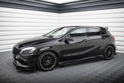 Street Pro Seitenschweller Diffusor + Flaps Mercedes-Benz A AMG-Line W176 Facelift