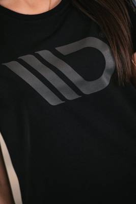 Womens Black T-shirt with grey logo