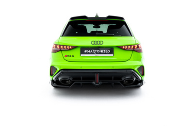 Hinten Splitter (mit einem vertikalem balken) V.1 Audi RS3 Sportback 8Y Facelift