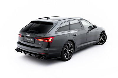 Heckansatz + Endschalldampfer Sportauspuff Attrappe Audi A6 Sedan / Avant C8 / C8 Facelift