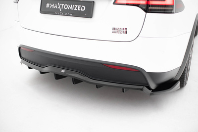 Hinten Splitter (mit einem vertikalem balken) V.2 Tesla Model X Mk1 Facelift