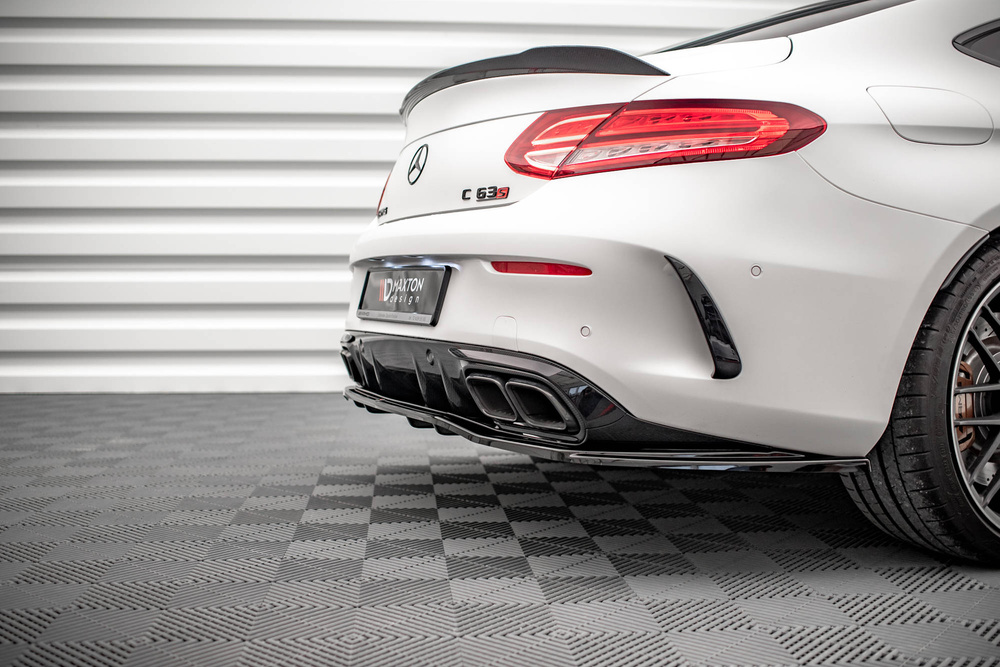 Hinten Splitter (mit einem vertikalem balken) Mercedes-AMG C 63AMG Coupe AMG Aero Pack C205 Facelift