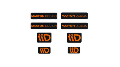 Schwarz und Orange 3D-Aufkleber-Set von Maxton Design