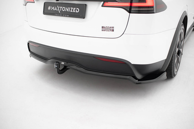 Hinten Splitter (mit einem vertikalem balken) V.2 Tesla Model X Mk1 Facelift