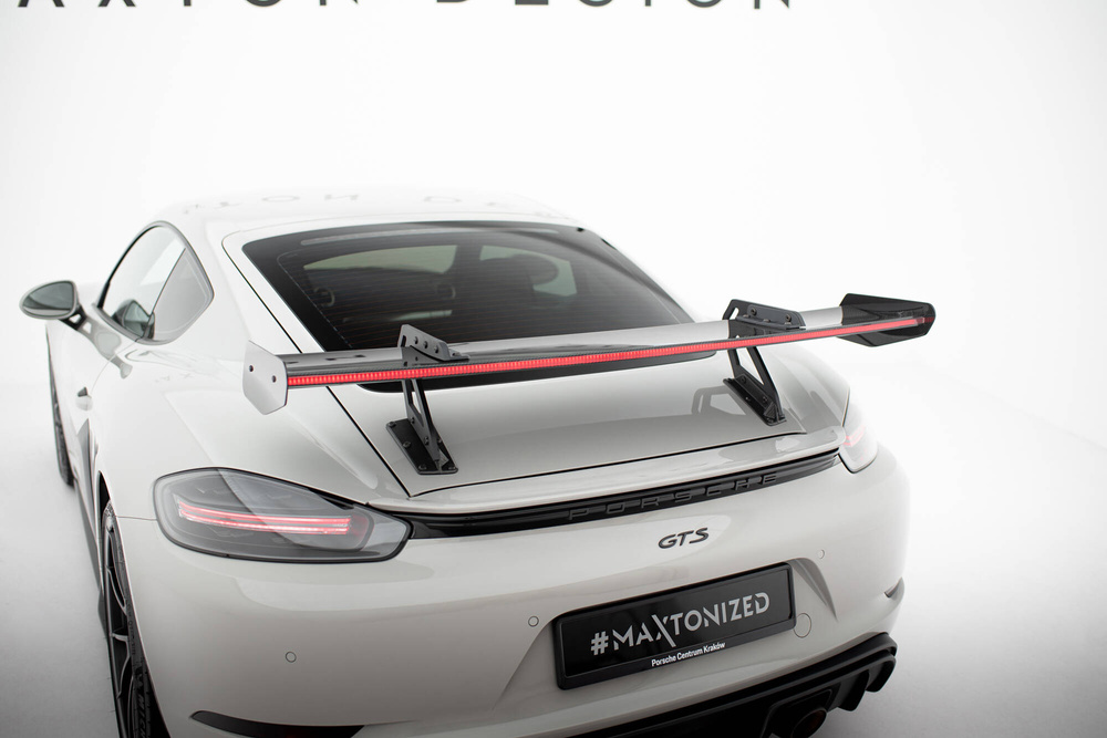 Carbon Spoiler With Upper Swan Mounting V.1 + LED Porsche 718 Cayman 982c