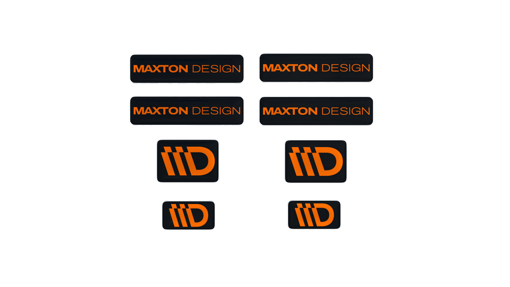 Schwarz und Orange 3D-Aufkleber-Set von Maxton Design