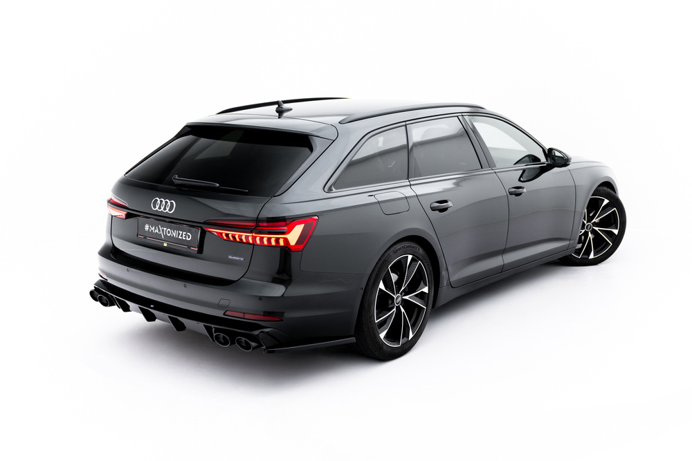 Heckansatz + Endschalldampfer Sportauspuff Attrappe Audi A6 Sedan / Avant C8 / C8 Facelift