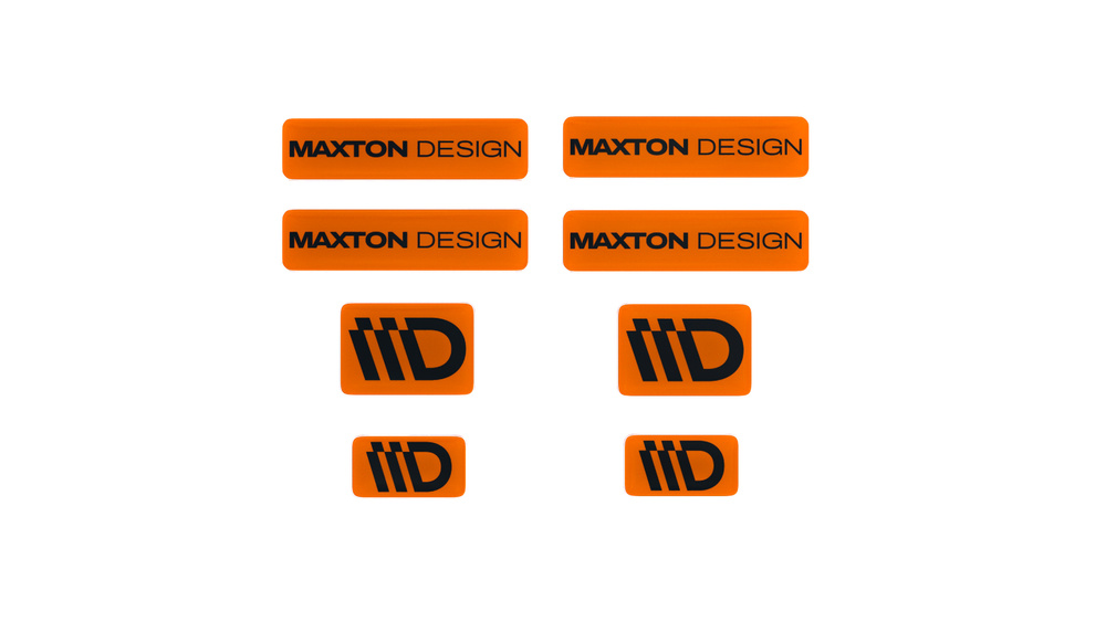 Orange und Schwarz 3D-Aufkleber-Set von Maxton Design