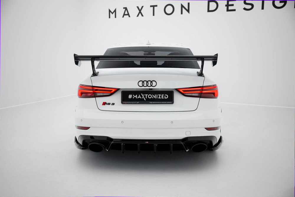 Carbon Spoiler With External Brackets Uprights  Audi A3 / A3 S-Line / S3 / RS3 Sedan 8V / 8V Facelift