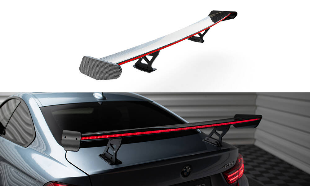 Carbon Spoiler With Internal Brackets Uprights + LED BMW 4 F32 / 4 F32 M-Pack Coupe 