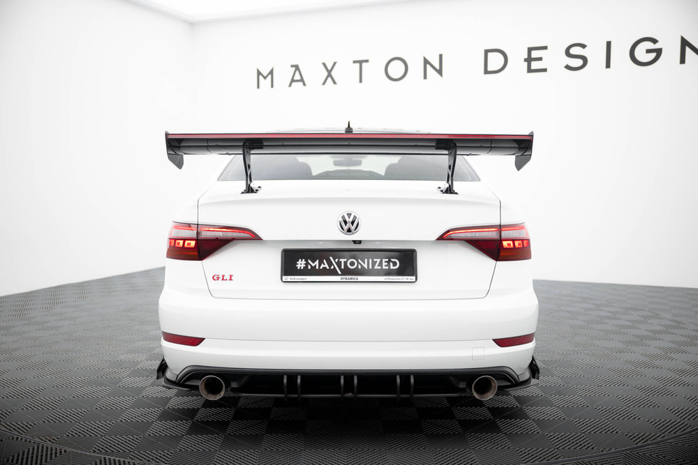 Carbon Spoiler With Internal Brackets Uprights + LED Volkswagen Jetta GLI Mk7