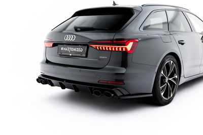 Heckansatz + Endschalldampfer Sportauspuff Attrappe Audi A6 Sedan / Avant C8 / C8 Facelift