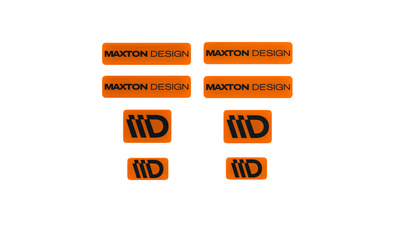 Orange und Schwarz 3D-Aufkleber-Set von Maxton Design
